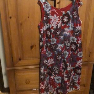 Talbots red floral dress